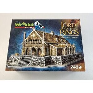 Wrebbit Puzz 3D Puzzle Lord Of The Rings Golden Hall Edoras 742 Pieces *MINT*